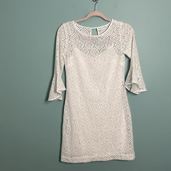 NEW LILLY PULITZER FONTAINE RESORT WHITE FLOWING LEAF DRESS - Picture 2 of 9